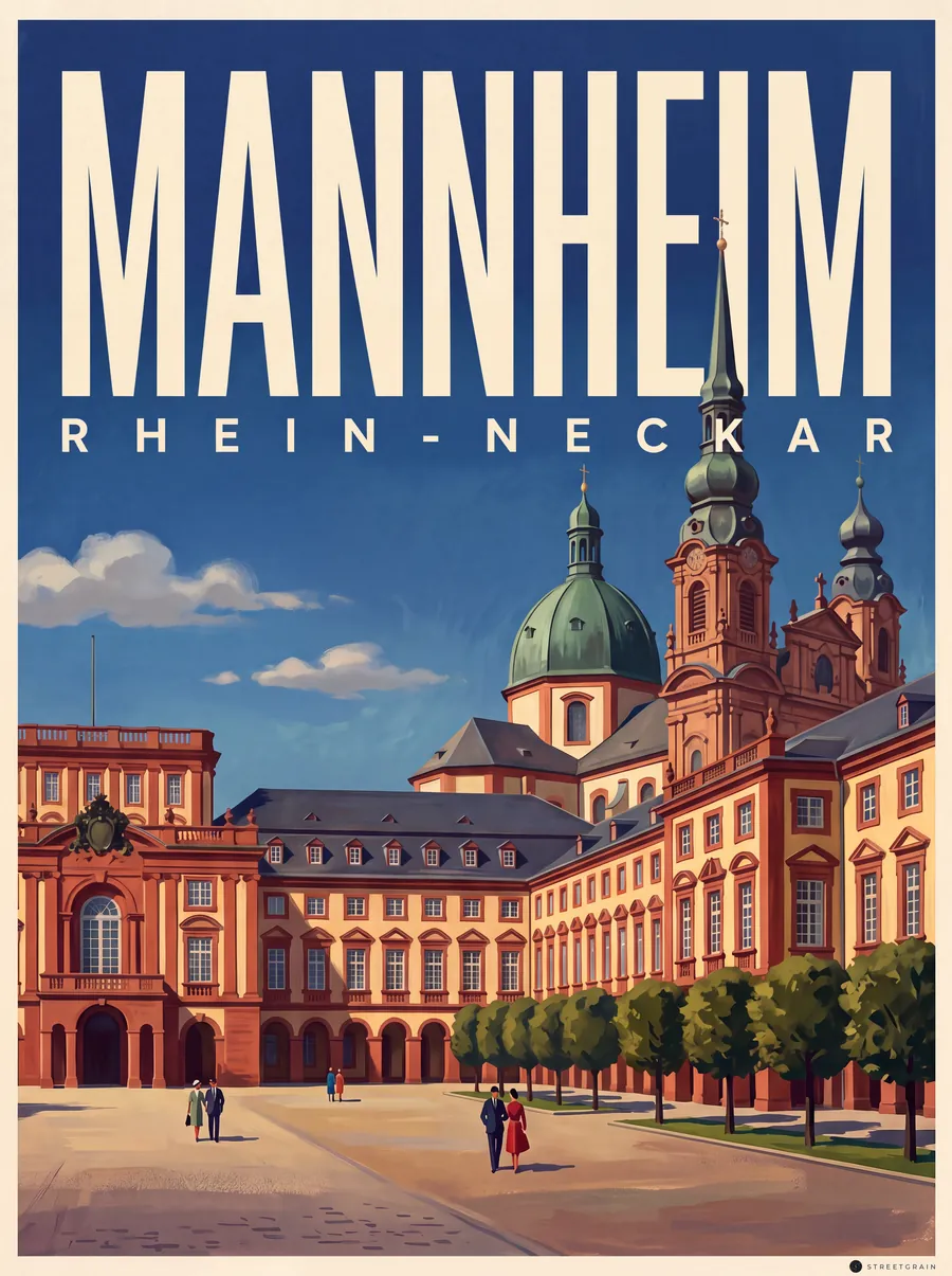 Mannheimer Barockschloss mit Jesuitenkirche, Malerisch